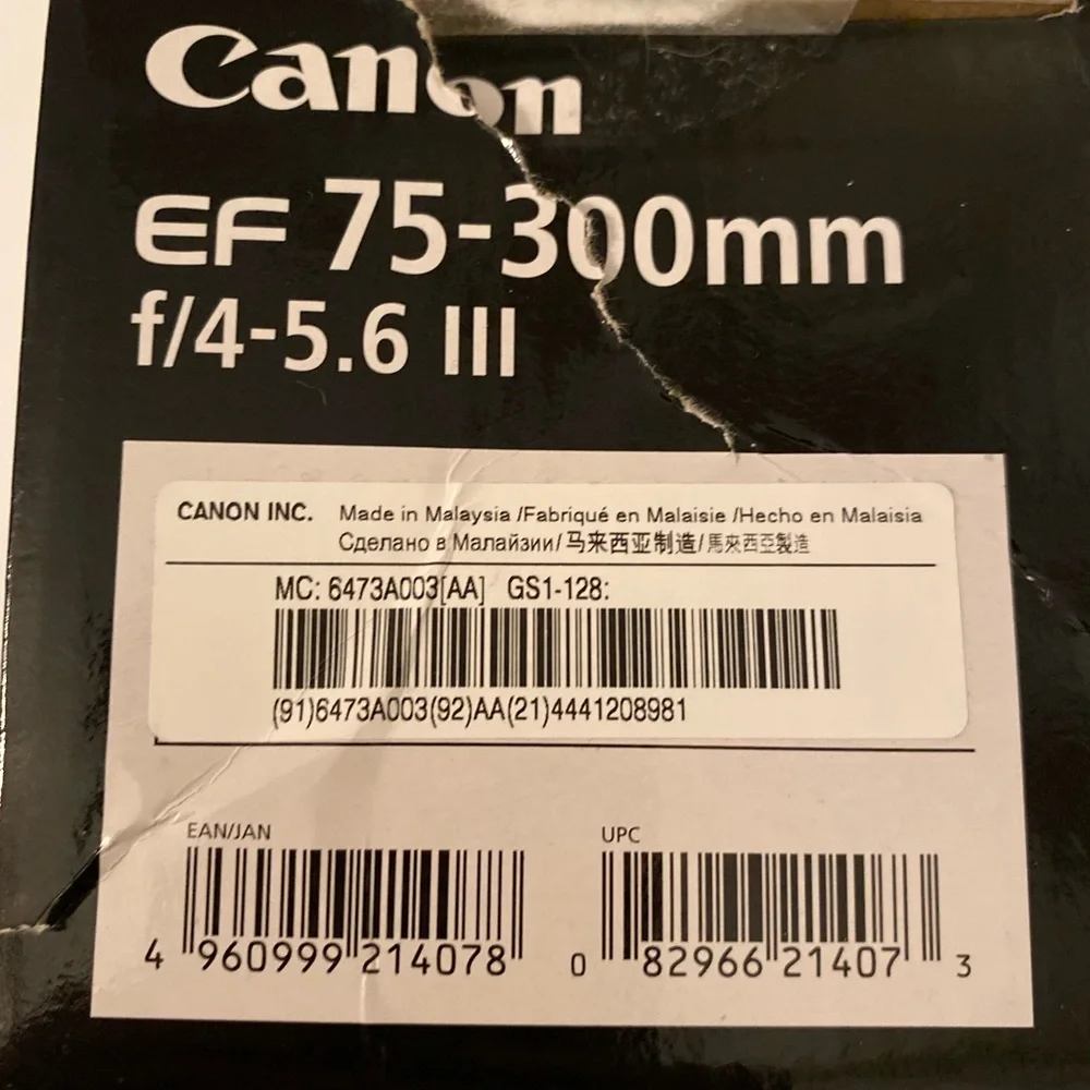 Canon EF 75-300mm f/4-5.6 lens
